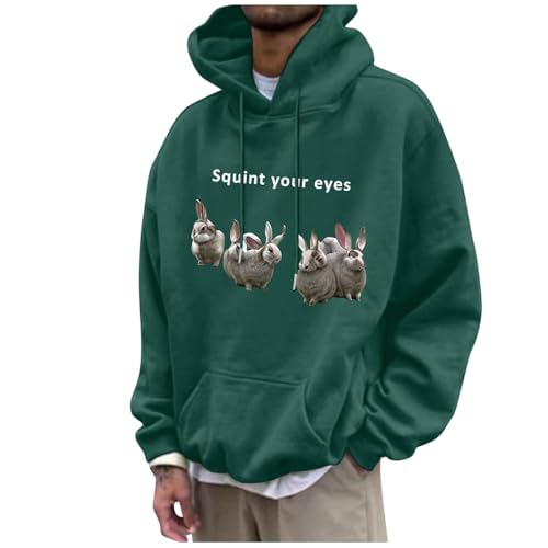 Weihnachten 2024 Geschenke für männer - Modisches, Vielseitiges Und Lustiges „Squint Your Eyes“ Sweatshirt für Herren Ohne Kapuze 01 Dunkelgrün M von LKRSEEF