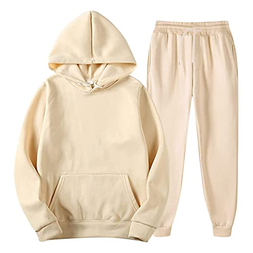 White New Streetwear Trainingsanzüge für Damen Buchstaben Drucklose Hoodies und Jogginghosen Y2K Women Hip Hop Hose Streetwear Tracksuit Pullover Lässig Oberteile und Sporthosen Damen Gelb XL von LKRSEEF