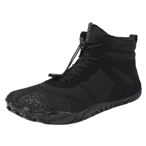 barfußschuhe Herbst, Winter Shoes for Men//Barfußschuhe Damen Wasserfest Barfussschuhe Winterstiefel Herren Barfuss Schuhe Damen Winter Warm Gefüttert Winterschuhe Schneestiefel Unisex Schwarz 42 von LKRSEEF