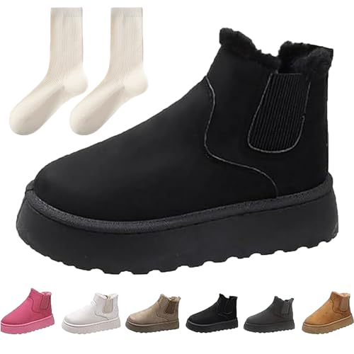 LLDYAN Charmella Boots, Charmella Comfy Plateau Boots Damen, Winterstiefel Für Damen (Schwarz,41) von LLDYAN