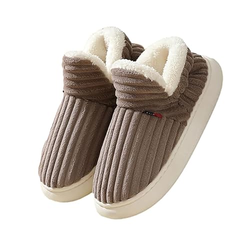 LLDYAN Pluffi Cozy Stylish Slipper Booties, Winter Warm Thick-Soled Plush Fuzzy House Cloud Slides Men Women (Coffee,36-37) von LLDYAN