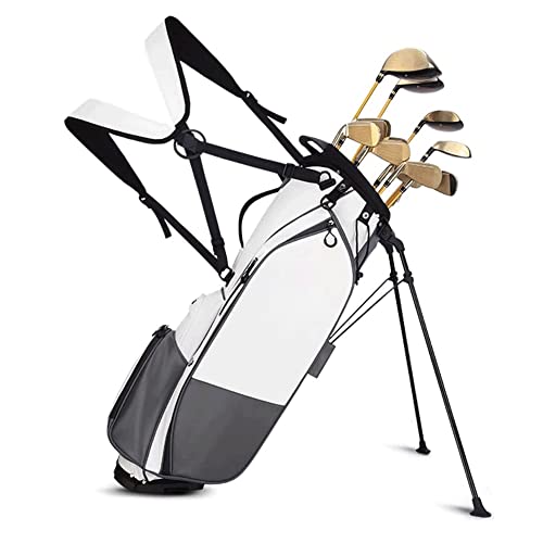 Golf-Cart-Tasche, 6 Trennwände, oberer Schläger-Organizer, leicht, mit Kühltasche, Staubschutz und Rucksackgurt (grau) von LLMTYO