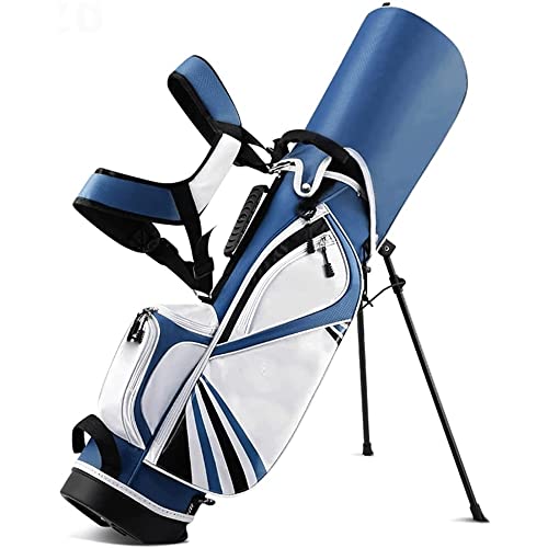 Golf-Cart-Tasche mit Rollen, Leder, Golfschlägertaschen für Herren, Transit-Golftasche, leicht zu tragen und langlebig, mit Regenschutz (blau) von LLMTYO
