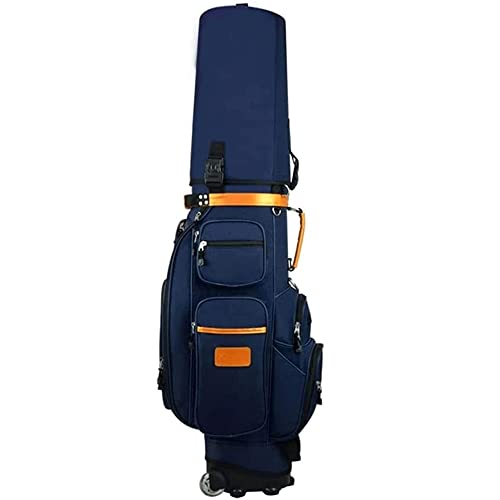 Golf-Push-Cart-Tasche – Ride-Cart-Tasche – Regenschutz für die Tasche – Sicherer Push-Cart-Boden – Geringes Gewicht – Trennwand – Externes Putter-Röhrchen – Stickfeld (Blau) von LLMTYO