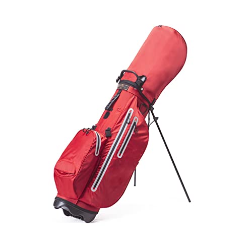 Golf-Standtasche für Herren und Damen, Golf-Reisetasche mit verstellbarem Rückengurt, wasserdicht und langlebig, einfach zu transportieren, platzsparend (Farbe: Blau) (Rot) von LLMTYO