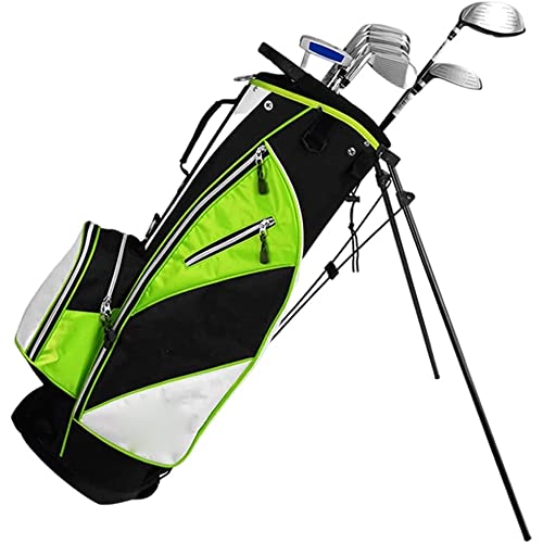 Golf-Standtasche mit 5-Wege-Verschluss, komplett gefütterte Trennwände, aufsteckbarer Regenschutz und UV-Schutz, 6 Taschen (Grün) von LLMTYO
