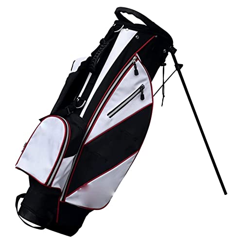 Golf-Standtasche mit 5-Wege-Verschluss, komplett gefütterte Trennwände, aufsteckbarer Regenschutz und UV-Schutz, 6 Taschen (weiß) von LLMTYO
