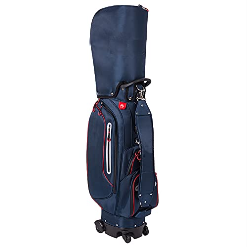 Golf-Trolley-Tasche für Männer und Frauen, tragbare 6-Wege-Organizer-Trennwand, Golf-Cart-Tasche mit versteckter Teleskopstange und Rädern, einfach zu tragen und langlebig von LLMTYO