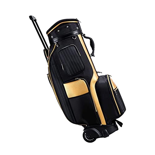 Golfschlägertaschen, professionelle Cartbags, tragbare, leichte Standbags für den Außenbereich (Farbe: Schwarz) von LLMTYO