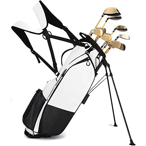 Golfwagen-Tasche, 6 Trennwände, oberer Schläger-Organizer, leicht, mit Kühltasche, Staubschutz und Rucksackgurt (schwarz) von LLMTYO