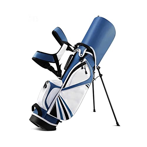Leichte Golf-Standtaschen für den Außenbereich, professionelle Golfschläger-Cart-Taschen, Golftaschen für Herren (Farbe: Weiß, Größe: Mittel) (Blau Medium) von LLMTYO