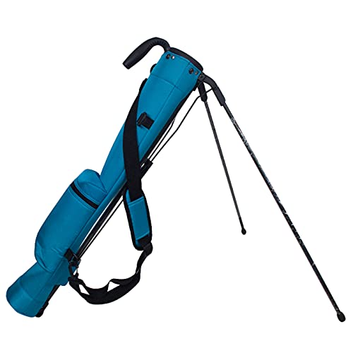 Tragbare Bleistift-Golftasche für Männer und Frauen, leicht zu tragende Golf-Standtasche mit 2-Wege-Unterteilungen und abnehmbarem Gurt (für bis zu 6–8 Eisen) (blau) von LLMTYO