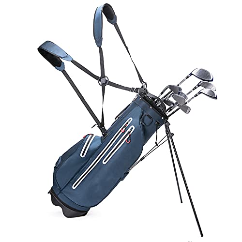 Tragbare Golf-Standtasche mit verstellbarem Rückengurt, ultraleichte Golf-Cart-Tasche mit 4-Wege-Organizer-Trennwand Oben, leicht zu tragende Unisex-Golftasche für Erwachsene (blau) von LLMTYO