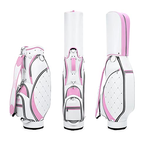 Tragbare Golftasche für Damen, wasserdichte Golfwagentasche aus Mikrofaserleder, Boden mit hoher Härte, Golf-Standtasche, Reise-Golfschlägertaschen, leicht zu reinigen von LLMTYO