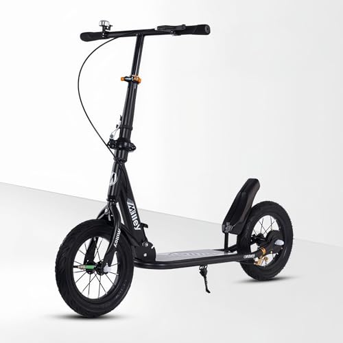 City Roller Kickscooter 290mm XXL Big Wheel Scooter Erwachsene, Klappbarer Cityroller mit Handbremse und Bremse für Erwachsene und Kinder, 150 kg Tragkraft B von LLNWDNB