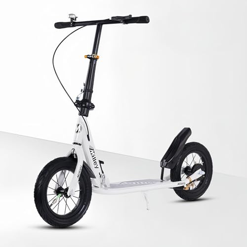 City Roller Kickscooter 290mm XXL Big Wheel Scooter Erwachsene, Klappbarer Cityroller mit Handbremse und Bremse für Erwachsene und Kinder, 150 kg Tragkraft C von LLNWDNB