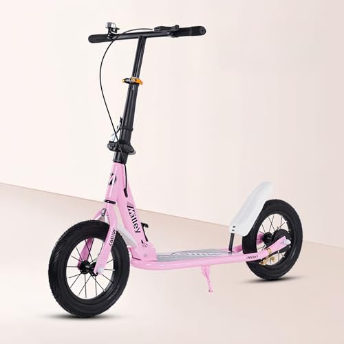 City Roller Kickscooter 290mm XXL Big Wheel Scooter Erwachsene, Klappbarer Cityroller mit Handbremse und Bremse für Erwachsene und Kinder, 150 kg Tragkraft D von LLNWDNB