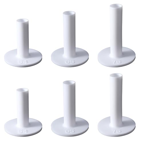 LLOUSSAK 6 Stück Golftees Gummi,Golfsitze Weißes T-Form-Golfballzubehör,Weiche Gummi Range Tee mit Unterschiedlicher Größe für Drinnen und Draußen Golfpraxis LLOUSSAK 6 Stück Golftees Gummi,Golfsitze Weißes T-Form-Golfballzubehör,Weiche Gummi Range Tee mit Unterschiedlicher Größe für Drinnen und Draußen Golfpraxis von LLOUSSAK