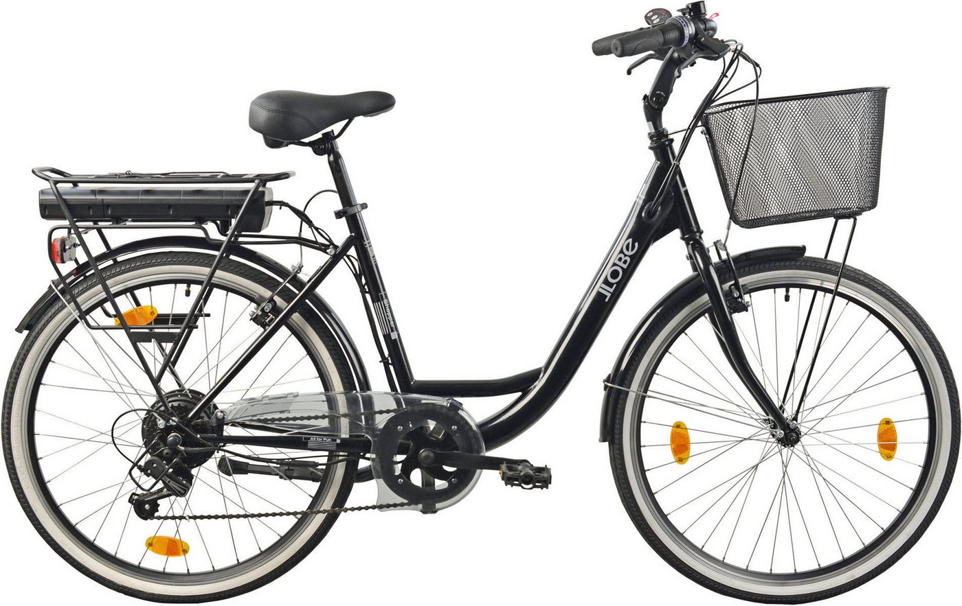LLobe E-Bike Cityrad City E-Bike 26" Shopper schwarz, Shimano Tourney Schaltwerk, Kettenschaltung, Heckmotor, 280,8 Wh LLobe E-Bike Cityrad City E-Bike 26" Shopper schwarz, Shimano Tourney Schaltwerk, Kettenschaltung, Heckmotor, 280,8 Wh von LLobe