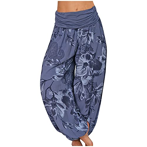 Boho Hose Damen Herbst Hose Damen Herbst Leicht Kurze Hosen Damen Herbst Jeans Reithose Damen Damen Leinenhose Herbst Leggings Sport Damen Knack Po Leggings Jogpants Jeans Damen Kurz (Blue, XL) von LLonGao