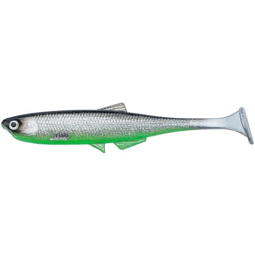 LMAB Bleak Shad 6 cm, 9 cm, 12 cm, 15 cm, 18 cm KÖFI - Gummifisch Angelköder - Gummiköder für: Zander, Barsch, Hecht & Forelle - Zanderköder Hechtköder - Kunstköder (9 cm, Chrome Green) von LMAB