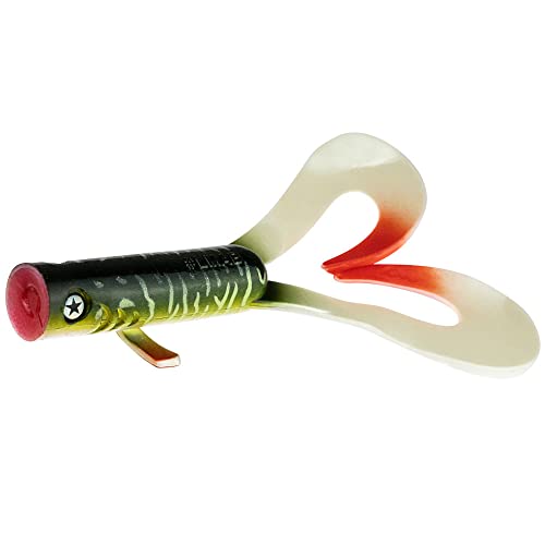 LMAB Drunk Dancer 15 cm & 23 cm - Doppel-Twister Angelköder - Gummiköder für: Hecht & Zander - Hechtköder Zanderköder - Kunstköder Twinler Pike (15 cm, Esox Emil) von LMAB