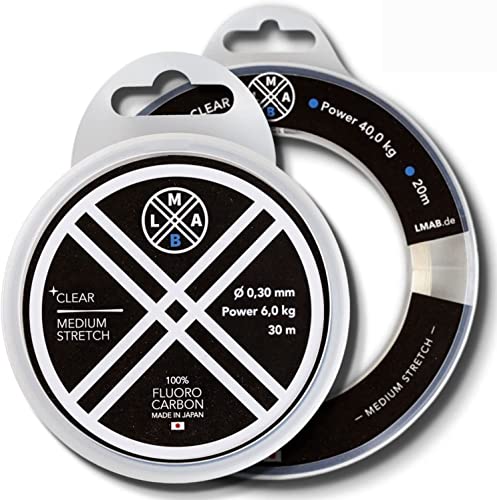 Fluorocarbon Vorfach LMAB 100 Pro Made in Japan, Vorfach-Schnur, Angel-Schnur für Hecht, Zander & Barsch, von 0,15 bis 1mm, 30 m & 20 m Spulen, zum Hechtangeln, Zanderangeln, 3,8 kg - 0,22 mm Fluorocarbon Vorfach LMAB 100 Pro Made in Japan, Vorfach-Schnur, Angel-Schnur für Hecht, Zander & Barsch, von 0,15 bis 1mm, 30 m & 20 m Spulen, zum Hechtangeln, Zanderangeln, 3,8 kg - 0,22 mm von LMAB