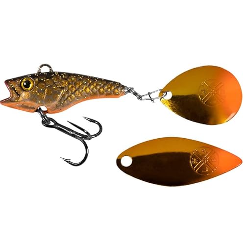 LMAB Good Vibe Jigspinner, mit Wechsel Blade, Jig Spinner zum Angeln, Barsch & Hecht Spinjig (10 g, Golden Roach) von LMAB