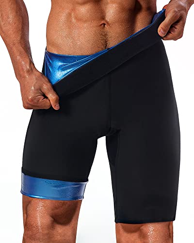 LMCOB Kurze Hose für Herren, Saunahose, eng anliegend, Kompressionshose mit hoher Taille für Fitnessstudio, Polymerhose, Workout, Fitness, Bodyshaper, Saunaanzug (BH70011-01-XL) von LMCOB