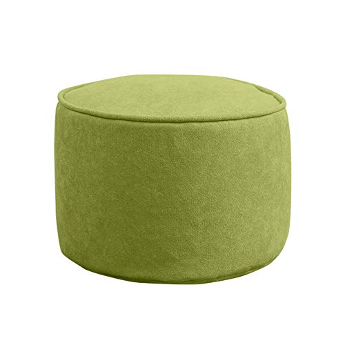 LMHAUSS Runder grasgrüner Ottoman-Fußhocker, Sitzsack-Stuhl mit abnehmbarem Bezug, 40,6 x 30,5 cm, bequemer dekorativer Fußhocker Vigorous von LMHAUSS