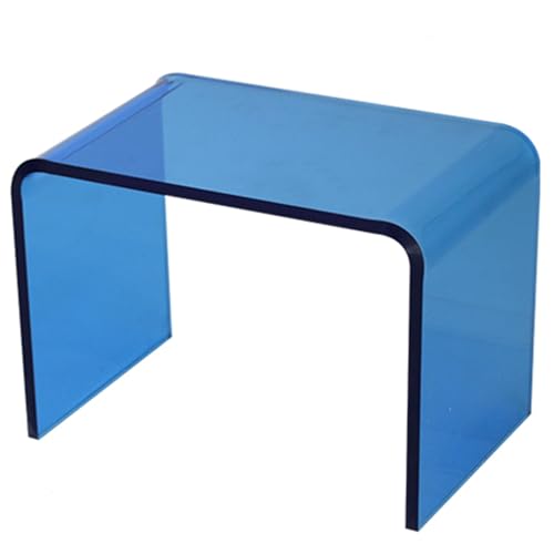 LMHAUSS Schuhwechselhocker aus Acryl mit gepolstertem Sitz für Wohnzimmer, Schlafzimmer, Küche, Blau (19,6 x 17,7 x 15,7 Zoll) Vigorous von LMHAUSS