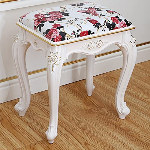 LMHAUSS Vanity Benches Quadratischer Vanity-Hocker mit ABS-Kunststoff-Stahlbeinen, 17 Zoll hoher Frisiertisch-Make-up-Hocker, gepolsterte Bank, Klaviersitz-Stuhlbank im Schlafzimmer Vigorous von LMHAUSS