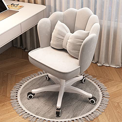 LMHAUSS Velvet Office Chair with Backrest and Soft Cushioned Pad for Comfortable Mid Century Makeup Stool Ideal for Women and Girls Bedroom Vigorous von LMHAUSS