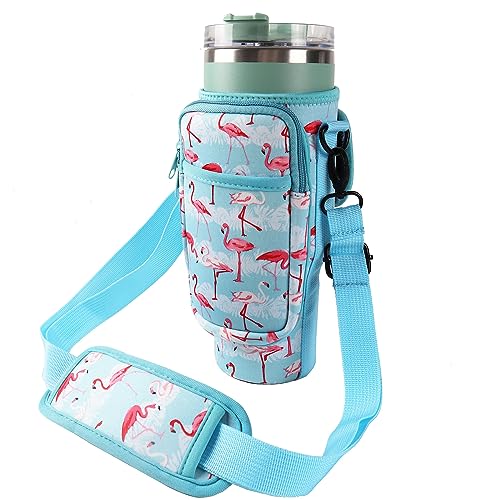 LMYUHONG Wasserflaschen-Tragetasche für Stanley mit Flamingo-Aufbewahrungstasche, passend für Quencher Adventure 1,2 l, H2,0 Stanley-Becher-Zubehör, Flaschentasche für Wandern, Reisen, Camping, LMYUHONG Wasserflaschen-Tragetasche für Stanley mit Flamingo-Aufbewahrungstasche, passend für Quencher Adventure 1,2 l, H2,0 Stanley-Becher-Zubehör, Flaschentasche für Wandern, Reisen, Camping, von LMYUHONG