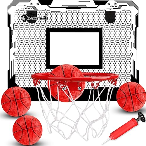 Mini Indoor Basketballkorb Basketball Hoop, kleine Bälle über Tür Small Board Hoop Spiel Set für Tür und Wandhalterung, Pool Basketball Reifen mit komplettem Zubehör Mini Indoor Basketballkorb Basketball Hoop, kleine Bälle über Tür Small Board Hoop Spiel Set für Tür und Wandhalterung, Pool Basketball Reifen mit komplettem Zubehör von LNCOJOLM