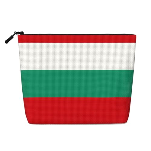 LNNIUK Make-up-Tasche mit bulgarischer Flagge, für Geldbörse, Reißverschluss, Kosmetiktasche, groß, Reise-Make-up-Organizer aus Segeltuch, Schwarz, Einheitsgröße von LNNIUK