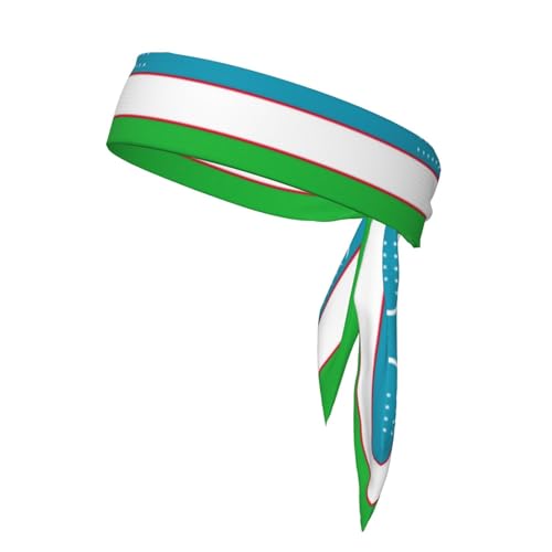 Sport-Stirnband mit Flagge der Republik Usbekistan, Sportschweißbänder, elastische Haarbänder, für Basketball, Laufen von LNNIUK