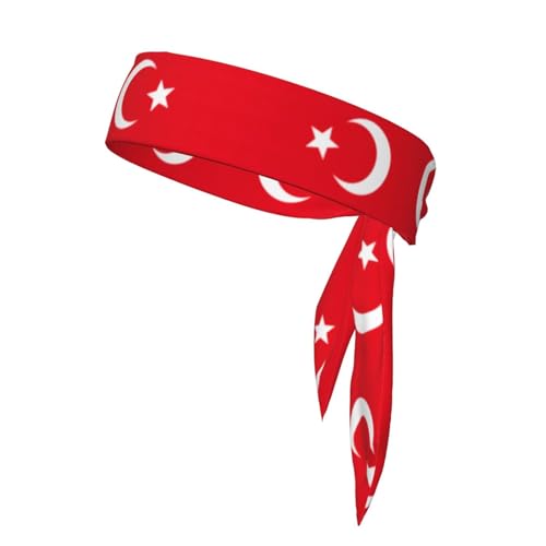 Sport-Stirnband mit Flagge der Türkei, athletische Schweißbänder, elastische Haarbänder, für Basketball, Laufen von LNNIUK