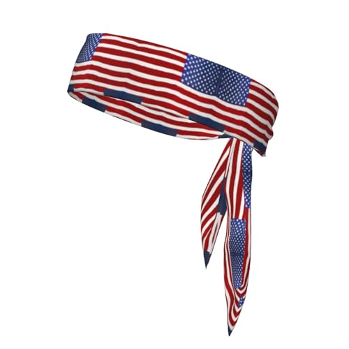 Sport-Stirnband mit amerikanischer Flagge, Baseball-Druck, athletische Schweißbänder, elastische Haarbänder, für Basketball, Laufen von LNNIUK