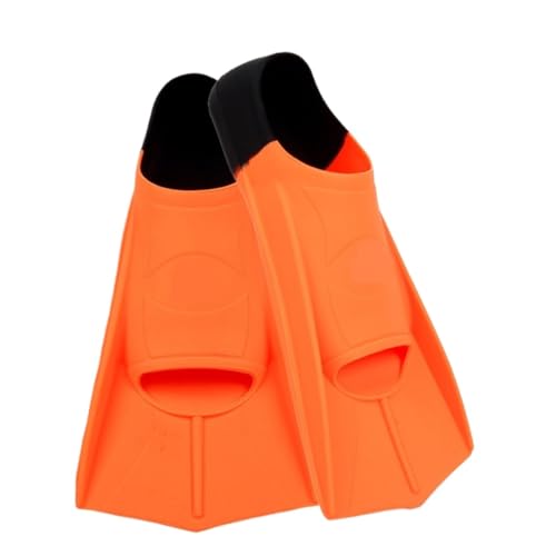 Strohtaschen Damen Silikonflossen Kinder Erwachsene Training Kurzflossen Herren Damen Schwimmen Tauchausrüstung Flossen Tauchflossen Schwimmschuhe Flossen(Orange black,XL(45-47)) von LNNXSZ