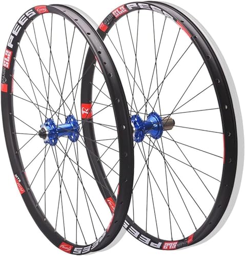 26 27,5 29 Zoll Fahrrad-Radsatz, Scheibenbremse, 32 Löcher, Felge, 120 Klicks, Schnellspanner, MTB-Rad for 7-12-Gang-Kassette(Blue_27.5inch) von LNVBGHR