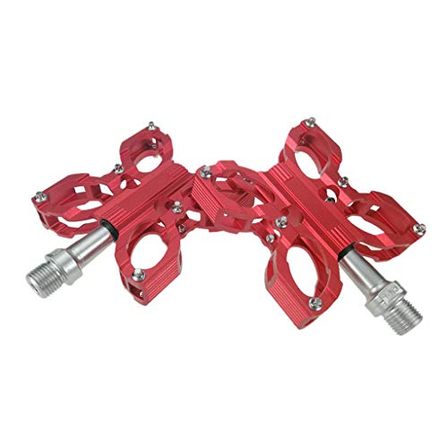 LNVBGHR Fahrradpedale, 3 Lager, rutschfest, langlebig, 9/16 Zoll, Hybrid-Pedale for Rennrad usw., Fahrrad, Radfahren, 1 Paar(Red) von LNVBGHR