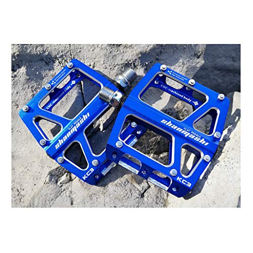 LNVBGHR Fahrradpedale aus Aluminiumlegierung, rutschfest, for 9/16 Zoll, for BMX, MTB, Fahrradplattform-Pedale, 1 Paar(Blue) von LNVBGHR