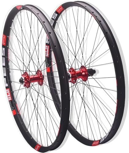 Mountainbike-Radsatz 26 27,5 29 Zoll Scheibenbremse 32 Löcher Felge 120 Klicks Schnellspanner MTB-Rad for 7-12-Gang-Kassette(Red_29inch) von LNVBGHR