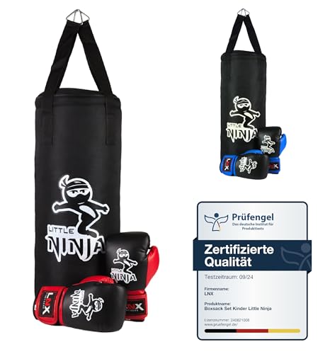 LNX Boxsack Set Kinder Little Ninja - 60cm gefüllt inkl. Boxhandschuhe Kids schwarz/rot LNX Boxsack Set Kinder Little Ninja - 60cm gefüllt inkl. Boxhandschuhe Kids schwarz/rot von LNX
