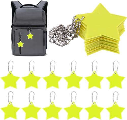 LNYMZD 12Pcs Sicherheits Reflektor Anhänger,Stern Reflektoren Anhänger für Rucksack Schulranzen,Reflektierende Schlüsselanhänger für Schultasche Rucksack Radfahren Gehen Laufen,Running,Reflektoren LNYMZD 12Pcs Sicherheits Reflektor Anhänger,Stern Reflektoren Anhänger für Rucksack Schulranzen,Reflektierende Schlüsselanhänger für Schultasche Rucksack Radfahren Gehen Laufen,Running,Reflektoren von LNYMZD