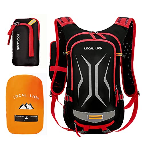 LOCAL LION Fahrradrucksack 20L Damen & Herren MTB Rucksack multifunktional Motorradrucksack wasserdicht zum Radfahren Sport Uni Schule Wandern Trekking Camping Bergsteigen mit Regenschutz von LOCAL LION