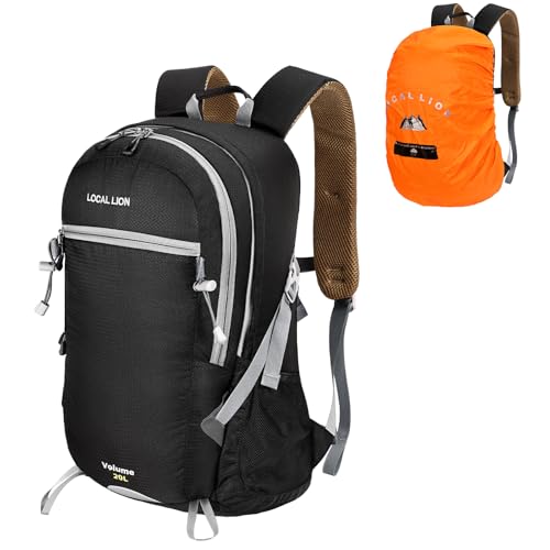 LOCAL LION Wanderrucksack Fahrradrucksack Rucksack 20L für Damen & Herren mit Regenschutz zum Wandern Trekking Camping Fahrradfahren Sport Uni Schule von LOCAL LION