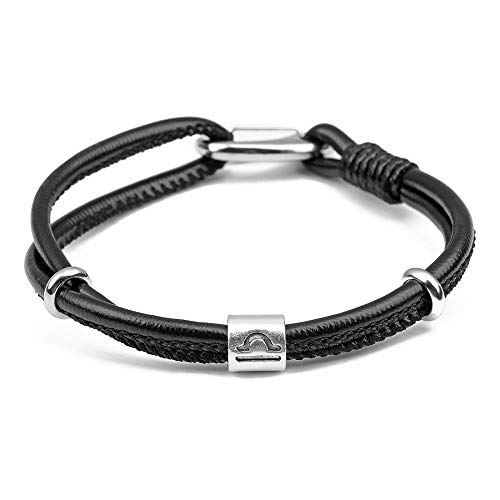 LODMLOER Herren-Sternbild-Armband,Lederarmband Für Herren,Armband Wassermann/Jungfrau/Skorpion/Waage,12 Sternzeichen-Armband,Geflochtenes Leder-Charm-Armband,Mehrschichtiges Armband,Armreif,Waage,20, LODMLOER Herren-Sternbild-Armband,Lederarmband Für Herren,Armband Wassermann/Jungfrau/Skorpion/Waage,12 Sternzeichen-Armband,Geflochtenes Leder-Charm-Armband,Mehrschichtiges Armband,Armreif,Waage,20, von LODMLOER