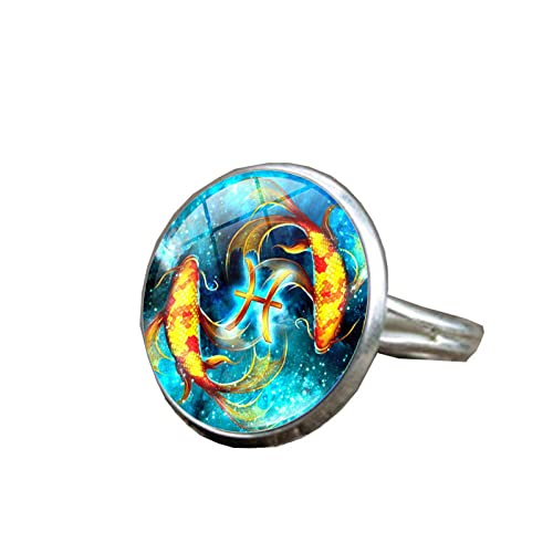 LODMLOER Personalisierter Sternenhimmel, Bunte Tiere, Verstellbarer Sternzeichen-Design-Ring, Damen/Herren-Horoskop, Himmlische Astrologie-Set, Damenmodeschmuck, Geburtstagsgeschenk, Bild, Fische LODMLOER Personalisierter Sternenhimmel, Bunte Tiere, Verstellbarer Sternzeichen-Design-Ring, Damen/Herren-Horoskop, Himmlische Astrologie-Set, Damenmodeschmuck, Geburtstagsgeschenk, Bild, Fische von LODMLOER